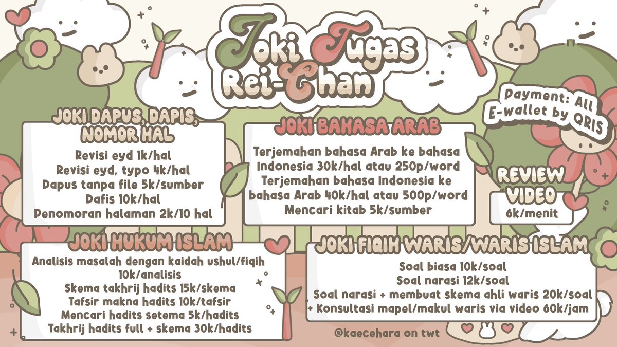 kaecehara's tweet photo. ㅤㅤ
ㅤㅤㅤ ㅤㅤpricelist joki tugas rei
ㅤㅤㅤ ㅤㅤ𝘵𝘢𝘱 𝘵𝘢𝘱 𝘩𝘦𝘳𝘦  ૮꒰ ˶• ༝ •˶꒱ა
ㅤㅤ https://t.co/y0xQjYsWg2