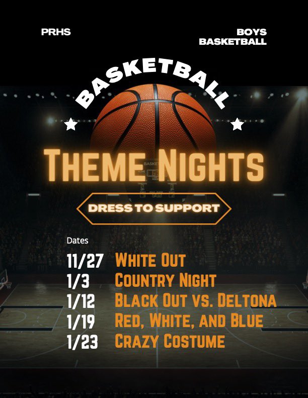 Mark your calendars to dress to support your Panther Basketball team. Exactly one month till our first regular season home game.