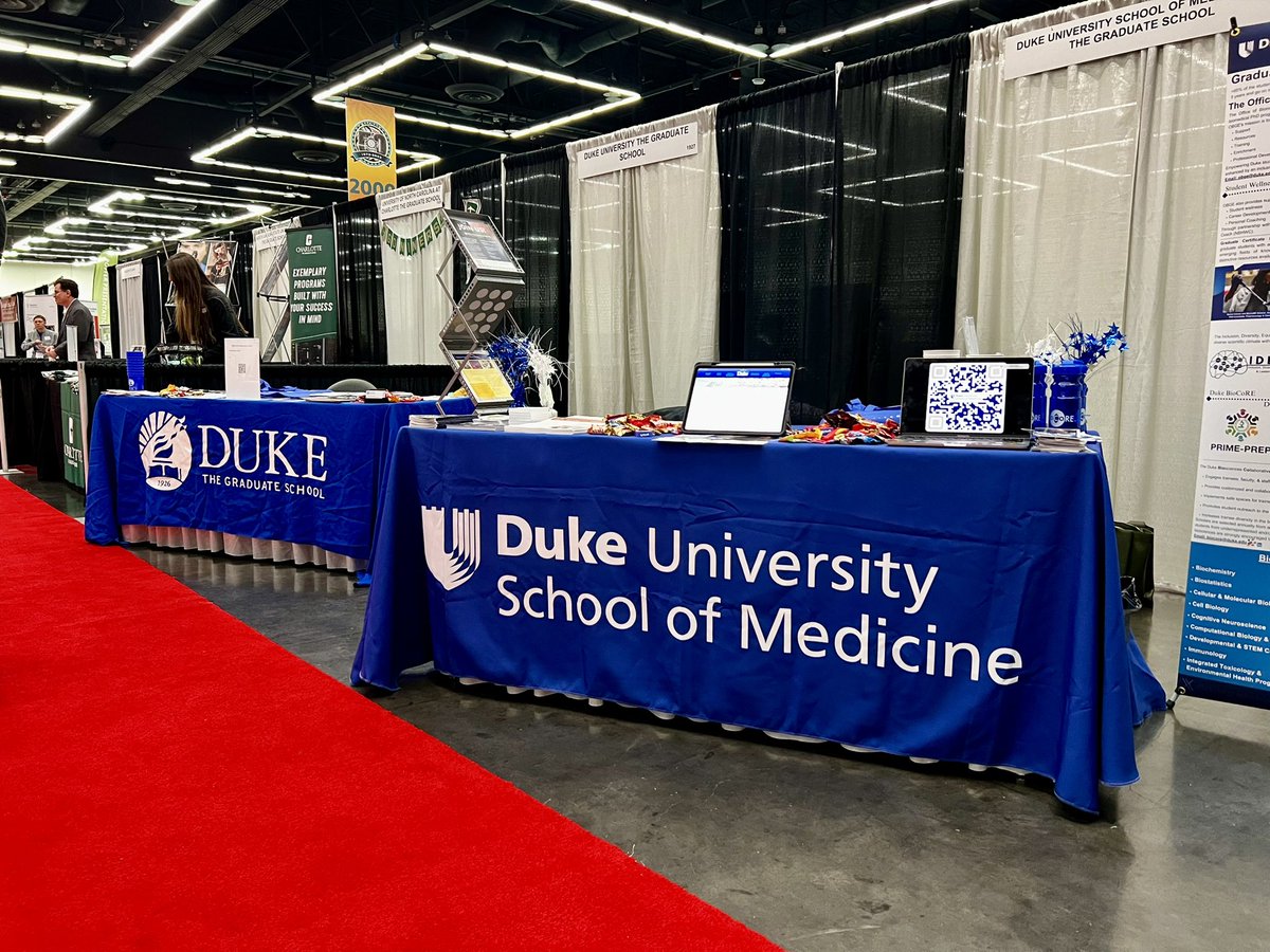 Getting ready for recruitment day 2 at #NDiSTEM2023 (<a href="/SACNAS/">SACNAS</a>)! We’re right by the entrance of the exhibit hall! 

Come learn more about our graduate programs between sessions from our dream team of students!

<a href="/DukeMedSchool/">Duke University School of Medicine</a> <a href="/DukeGradSchool/">Duke Graduate School</a>