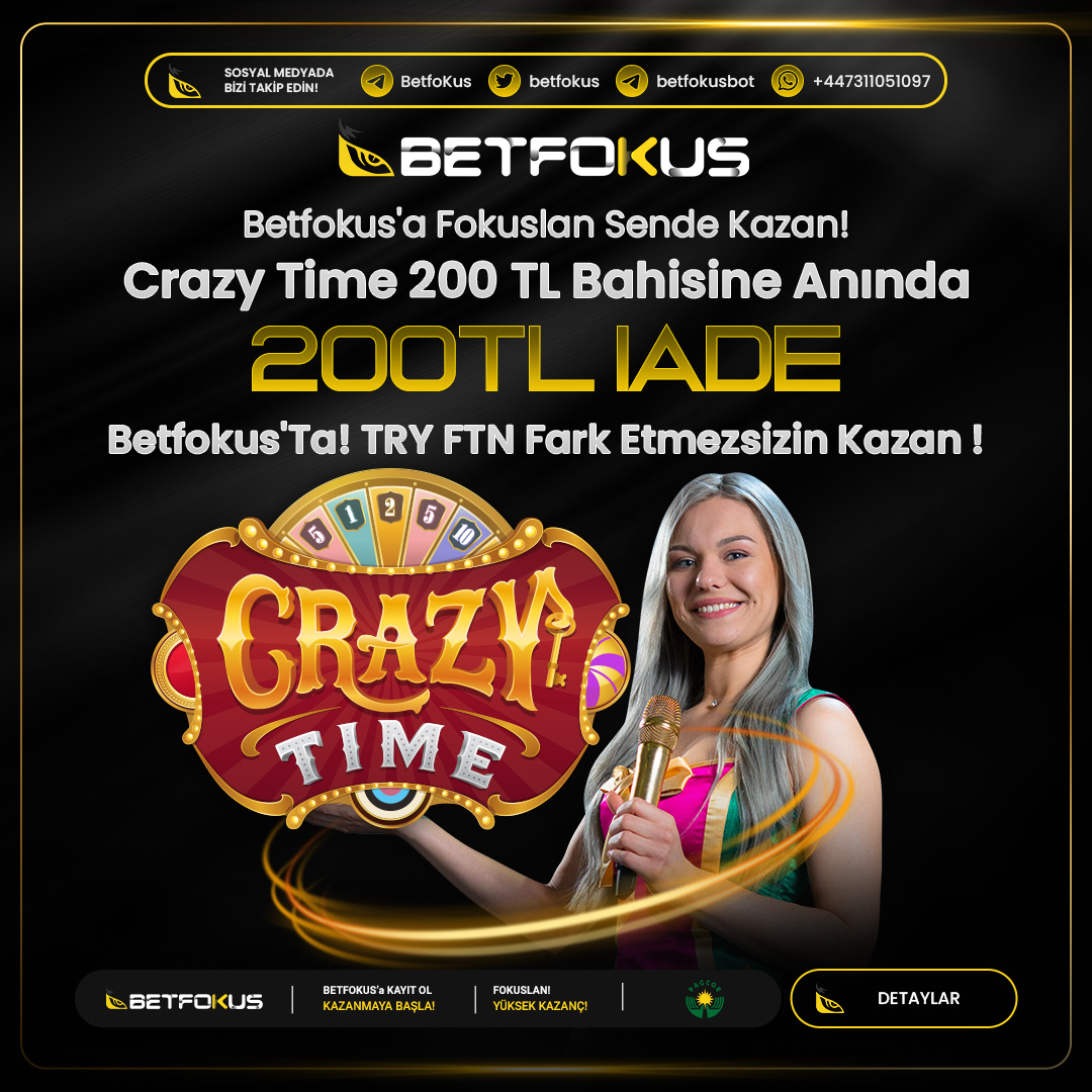 🔥Betfokus'a Fokuslan Sende Kazan! 

💣Crazy Time 200 TL Bahisine Anında 200 TL İade Betfokus'Ta

💰TRY FTN Fark Etmeksizin Kazan !