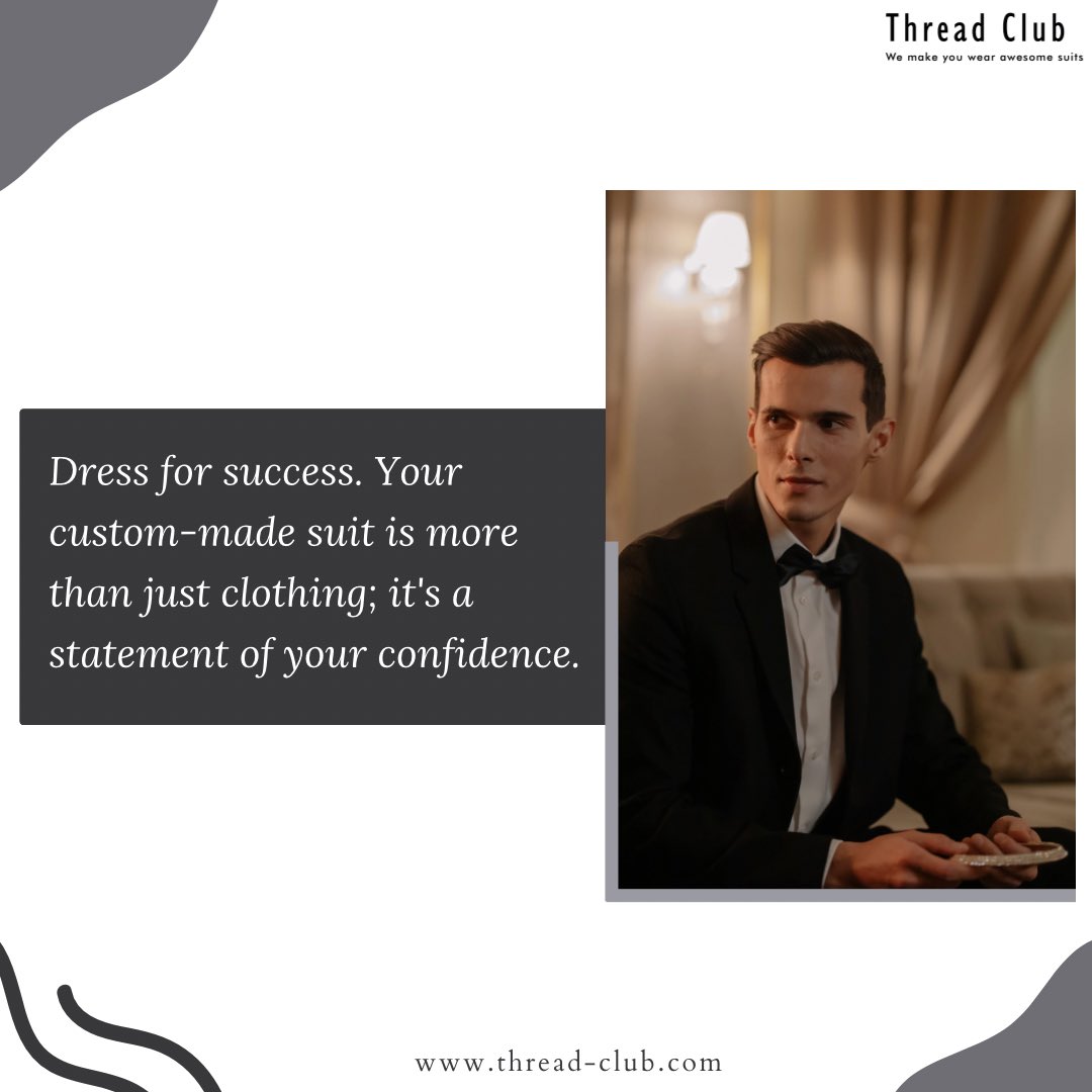 ThreadClubbb's tweet photo. Embrace the Power of Elegance: Your bespoke suit is not merely attire; it's a proclamation of your self-assured style. π
#DressForSuccess #ConfidenceInClothing #TailoredElegance #FashionWithFlair #SartorialSplendor #CustomSuits #StyleStatement #EmpowerYourWardrobe https://t.co/AFLSjGgBP1