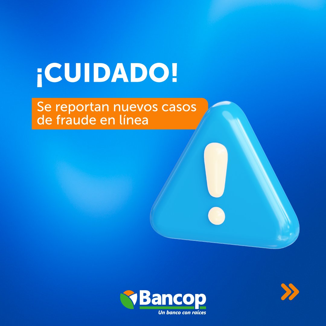 Bancoppy's tweet photo. ¡A tener mucho cuidado y no caer en esta modalidad de estafas! ⚠️
Se identificaron anuncios de oportunidades de trabajo, supuestamente ofrecidas por Bancop, aclaramos que los mismos son FALSOS.
Evita hacer enlaces no conocidos, accedé solamente a sitios y canales oficiales. https://t.co/FRxeJnmsc9