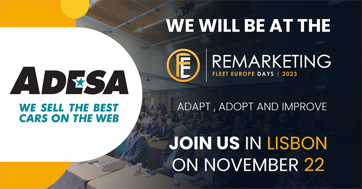 OPENLANE_Europe's tweet image. 🚗 Exciting News Alert! 🚗

ADESA is proud to be the platinum sponsor of Fleet Europe Days in Lisbon on November 22nd. Join us at the Remarketing Village for some major announcements. Don't miss out! Stay tuned for updates! 🌟 

#FleetEuropeDays #ADESA #Lisbon