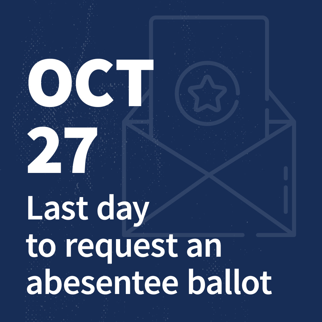 Don't want to vote in person? Voting absentee is for you! But act fast—today's the last day to request that an absentee ballot be mailed to you. Visit Vote.Virginia.gov to request your absentee ballot now! #VaElections2023 #VaisForVoters