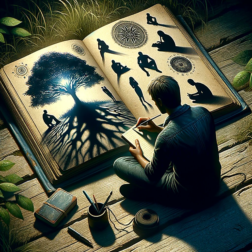 📖 The pages of the journal unveil shadowy figures and symbols, representing deep emotions and desires. 🖋️ Each symbol tells a story waiting to be unraveled. Are you ready to delve into the narrative of your soul? 🌌 
#Astrology #EmotionalDepth #SelfDiscovery #NarrativeSoul
