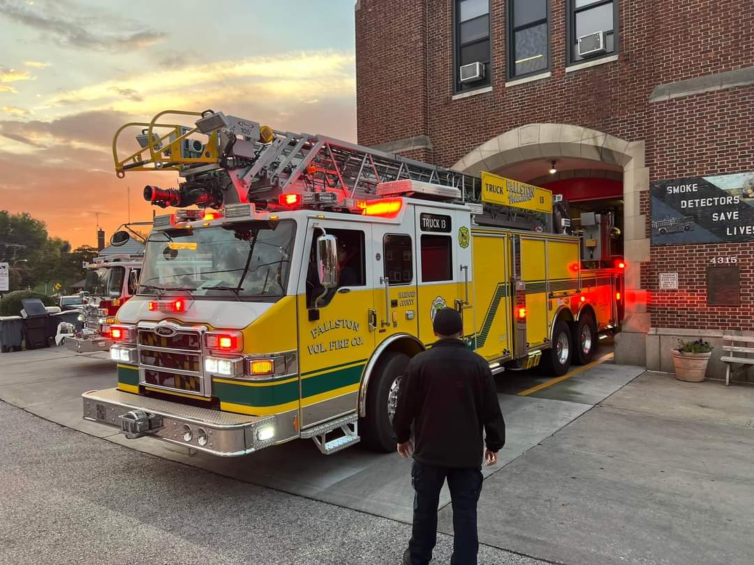 10/27 
This morning Truck 13 departed Harford Co. and reported to Baltimore City for Line of Duty funeral coverage. 

While personnel of BCFD attend services for Fallen Firefighter Pitts , Truck 13 &amp; multiple departments from the State of Maryland will be provide Fire/EMS service