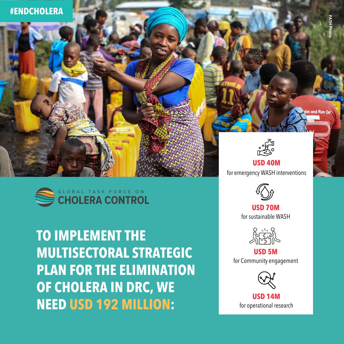 DRC’s Multisectoral Cholera Elimination Plan costed at USD 192M has launched! To ensure successful implementation, funding and resources are needed. To mobilize these resources, partnership is 🔑. #EndCholera 🇨🇩@MinSanteRDC