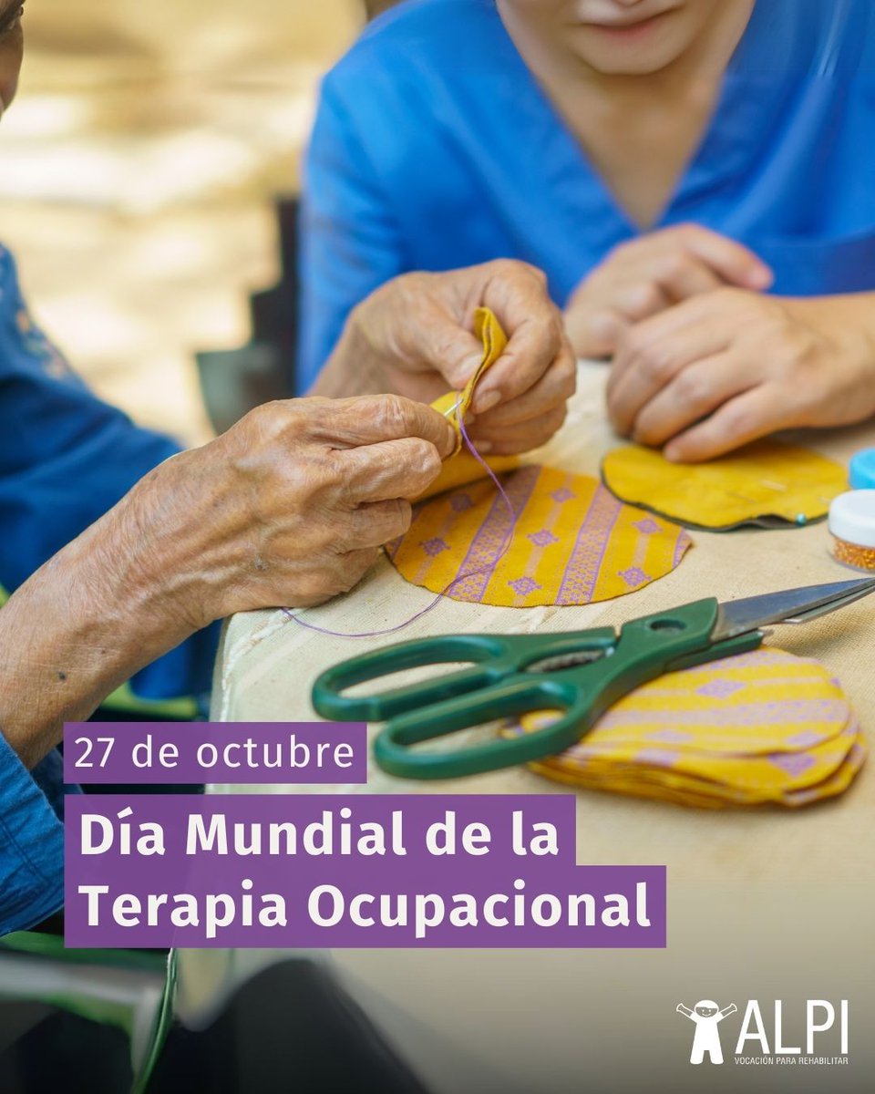 Hoy celebramos el Día Mundial de la Terapia Ocupacional, un día para reconocer a todos los terapeutas que trabajan incansablemente para mejorar la calidad de vida de las personas. 🌟💼
 
¡Gracias a todo el equipo de ALPI!