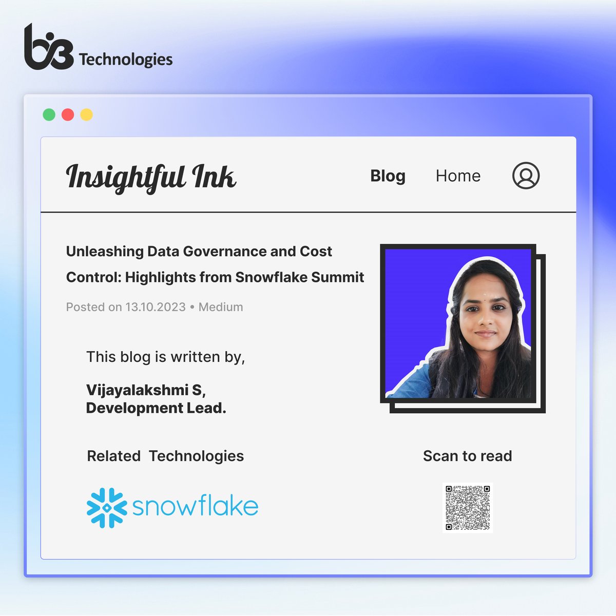 Bi3Technologies's tweet photo. Missed out the exciting Snowflake Data Cloud World Tour? No worries at all! Vijayalakshmi is sharing all the gems she discovered during the data governance and cost management session in this blog. 

Read the post here: https://t.co/fbv29HofRt 

#snowflake #data #bi3technologies https://t.co/AeauOat9bX