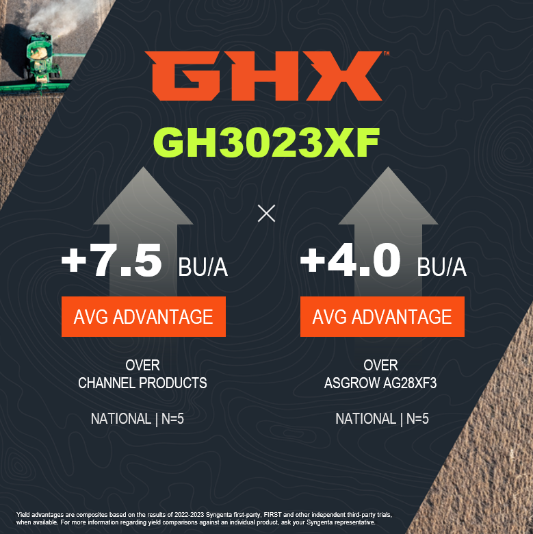 GHXSeed's tweet image. This Gold Series variety is on 🔥 with it’s rock-solid agronomics. 

GH3023XF maximizes yield potential in any environment, beating Channel products and Asgrow AG28XF3 by 7.5 Bu/A and 4.0 Bu/A average advantages, respectively, in 5 trials across the U.S. 🏅 #HarvestGHX