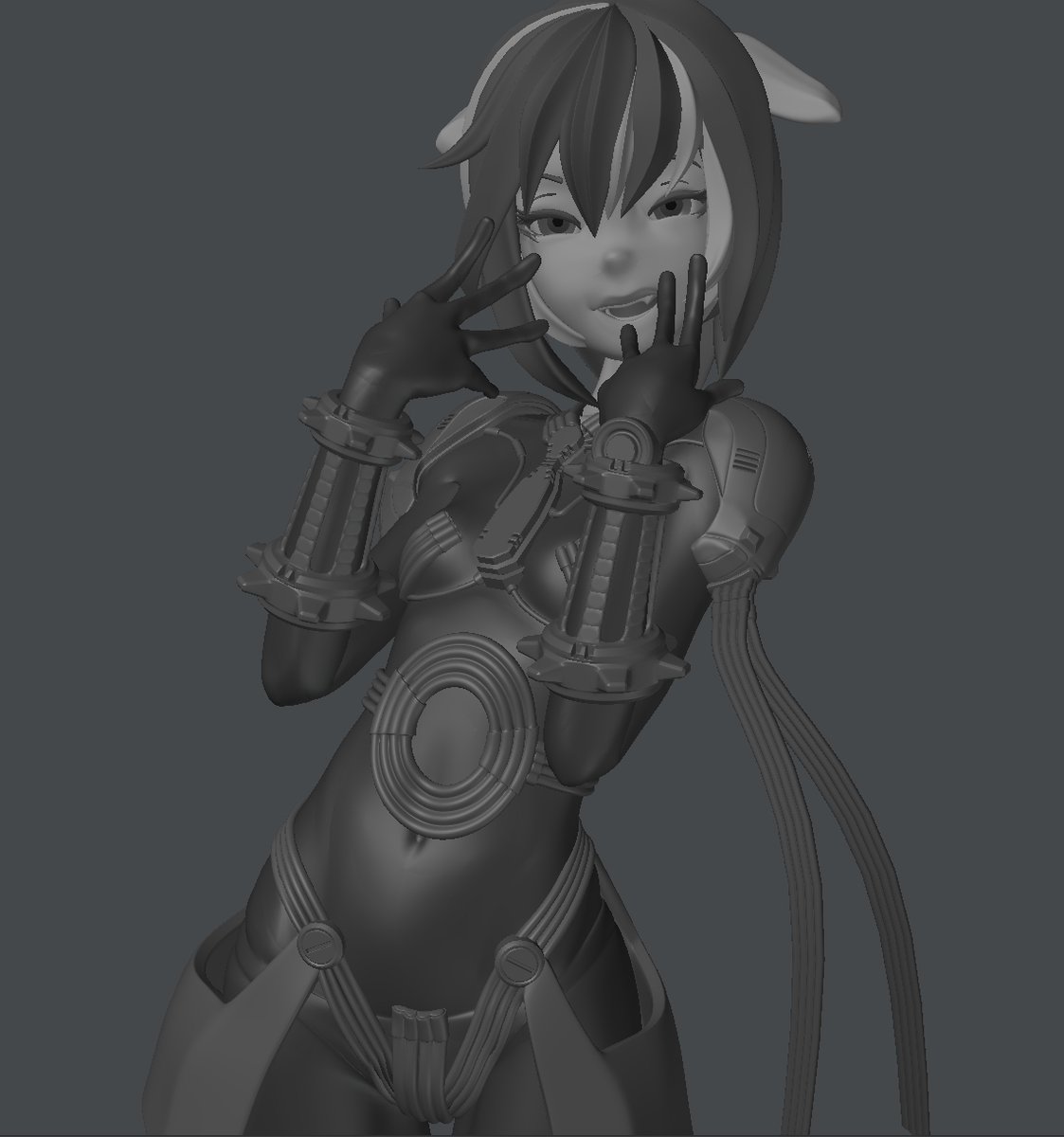 tetsu_cg's tweet image. WIP
ラフモデルちょっと進めました。
#Lightwave3d #オリキャラ #3DCG