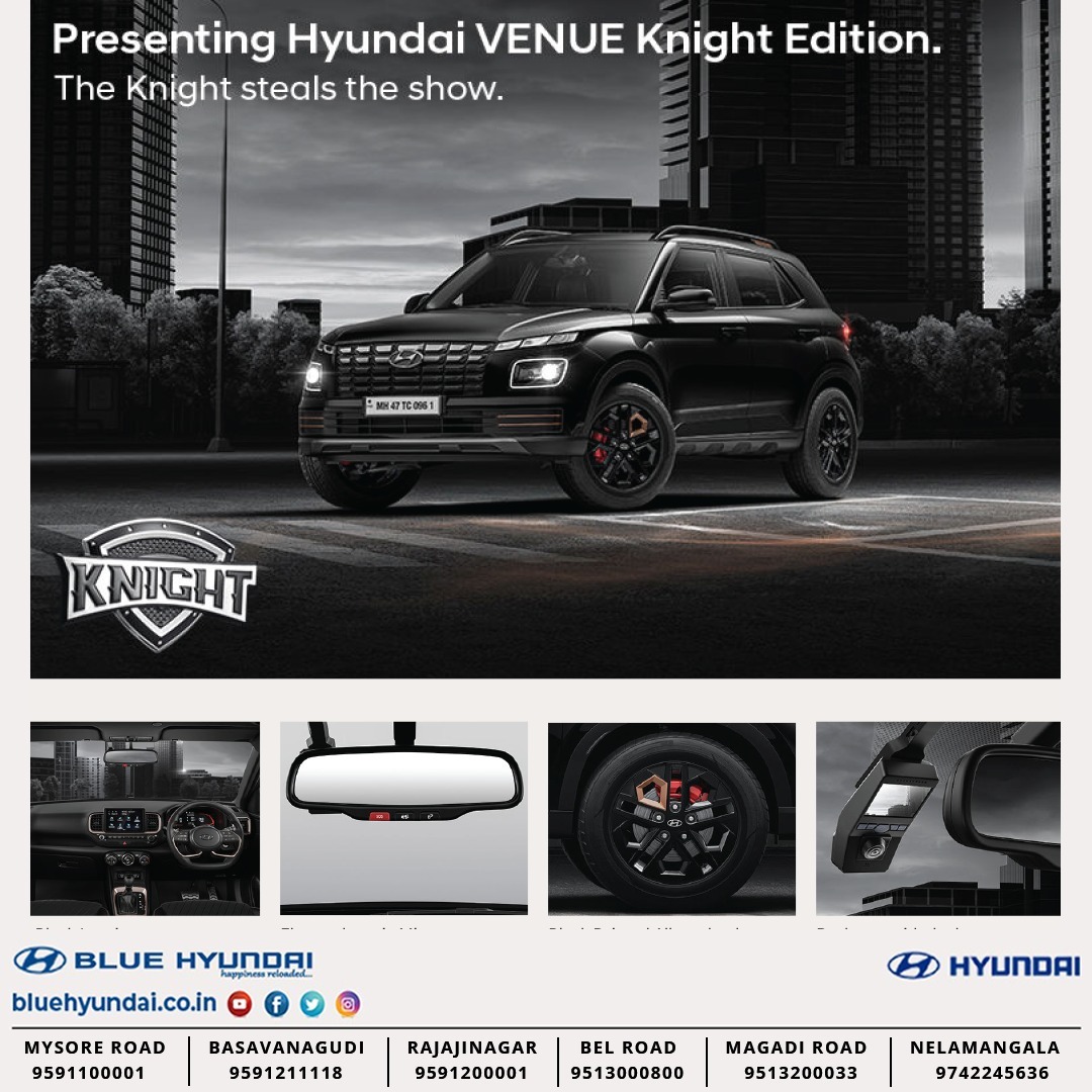 Unveiling the Hyundai VENUE Knight Edition: Where Elegance Meets Excellence. The Knight Steals the Show!

#Hyundai #VENUE #KnightEdition #CarShowcase #SleekDesign #AutomotiveLuxury #StylishRide #EleganceOnWheels #KnightStealsTheShow #CarEnthusiast #LuxuryLifestyle