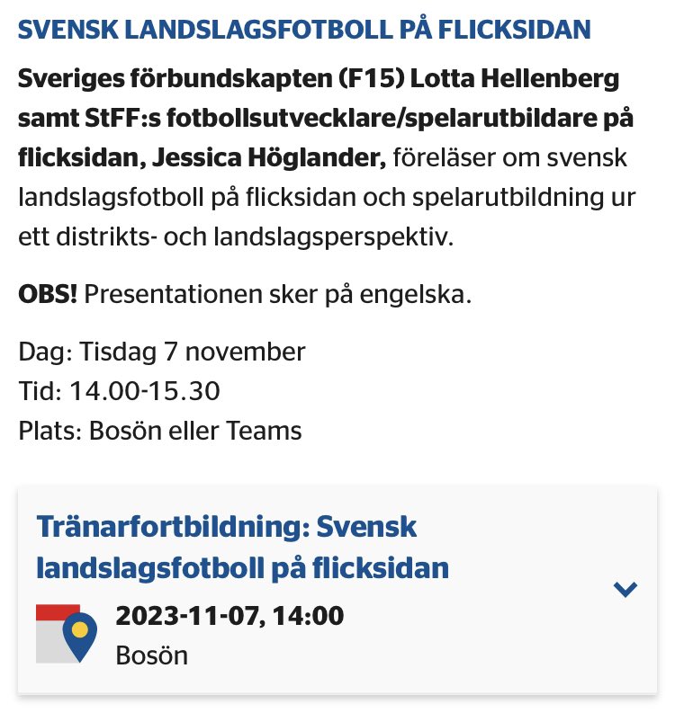 jesshoglander's tweet photo. Finlands västra region på besök v45. Ett nytt spännande samarbete på flick.
7-8 nov kommer det spelas 4 matcher på Bosön mot både klubb-och distriktslag (F08).
•7 nov finns möjlighet att lyssna till föreläsn. om svensk- och finsk flicklandslagsfotboll🇸🇪🇫🇮 https://t.co/k5BBY0CQJg https://t.co/b0Sx0Rxmy4