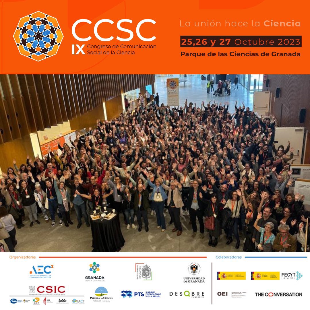 Ana Tamayo (@_anatamayo) on Twitter photo Gracias a todas las personas que han hecho posible <a href="/CCSCiencia/">Congreso de Comunicación Social de la Ciencia CCSC</a> en Granada. Un encuentro que nos conecta, nos inspira y nos recuerda lo apasionante que es nuestra profesión de comunicadores científicos. Dentro de dos años nos volvemos a encontrar en Palma de Mallorca 😎☀️ #CCSC23 Gracias a todas las personas que han hecho posible <a href="/CCSCiencia/">Congreso de Comunicación Social de la Ciencia CCSC</a> en Granada. Un encuentro que nos conecta, nos inspira y nos recuerda lo apasionante que es nuestra profesión de comunicadores científicos. Dentro de dos años nos volvemos a encontrar en Palma de Mallorca 😎☀️ #CCSC23