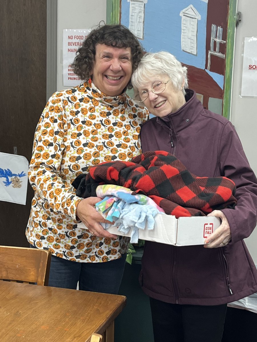 Yesterday we took blankets our residents had made to The Window in downtown Goshen.