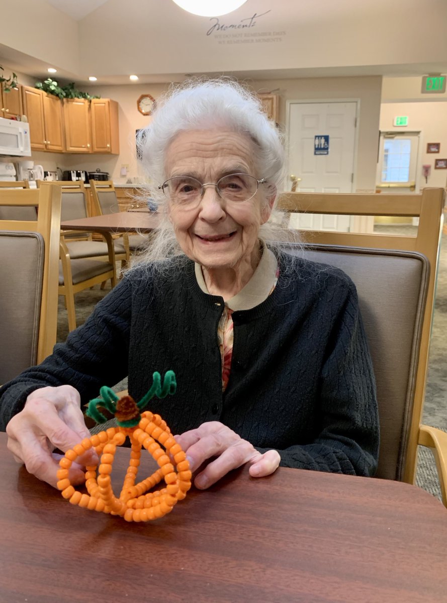 Legacy residents enjoyed making beaded pumpkins. Perfect for the season we are in.