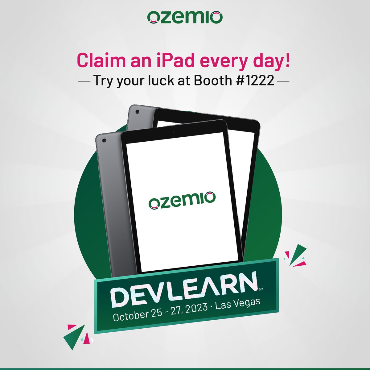 Ozemiosolutions's tweet image. Brace yourselves for an exhilarating Day 3 at #DevLearn! 🌟
Groundbreaking insights, unparalleled networking, and the chance to walk away with an iPad!
Don't miss out on this golden opportunity! Head over to Booth #1222 today 🚀
#devlearn2023 #OzemioAtDevLearn