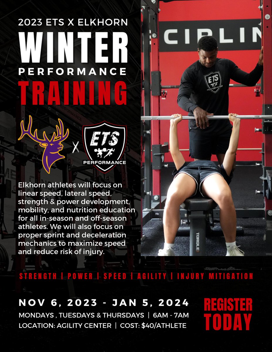 EAHSElks's tweet photo. ETS Winter Training sign up is now.  $40 for the winter session.  Stop by or call HS office.  #goelks https://t.co/f5WBzRgLwn