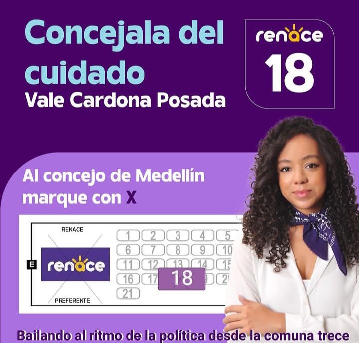 El futuro de la política de Medellín estará en manos de políticas como <a href="/valexmedellin/">Vale Cardona Posada</a> una joven estudiosa con ganas de servir a Medellín. Se Vale soñar con una ciudad mejor. Les invito a votar RENACE #18 Concejo de Medellín.