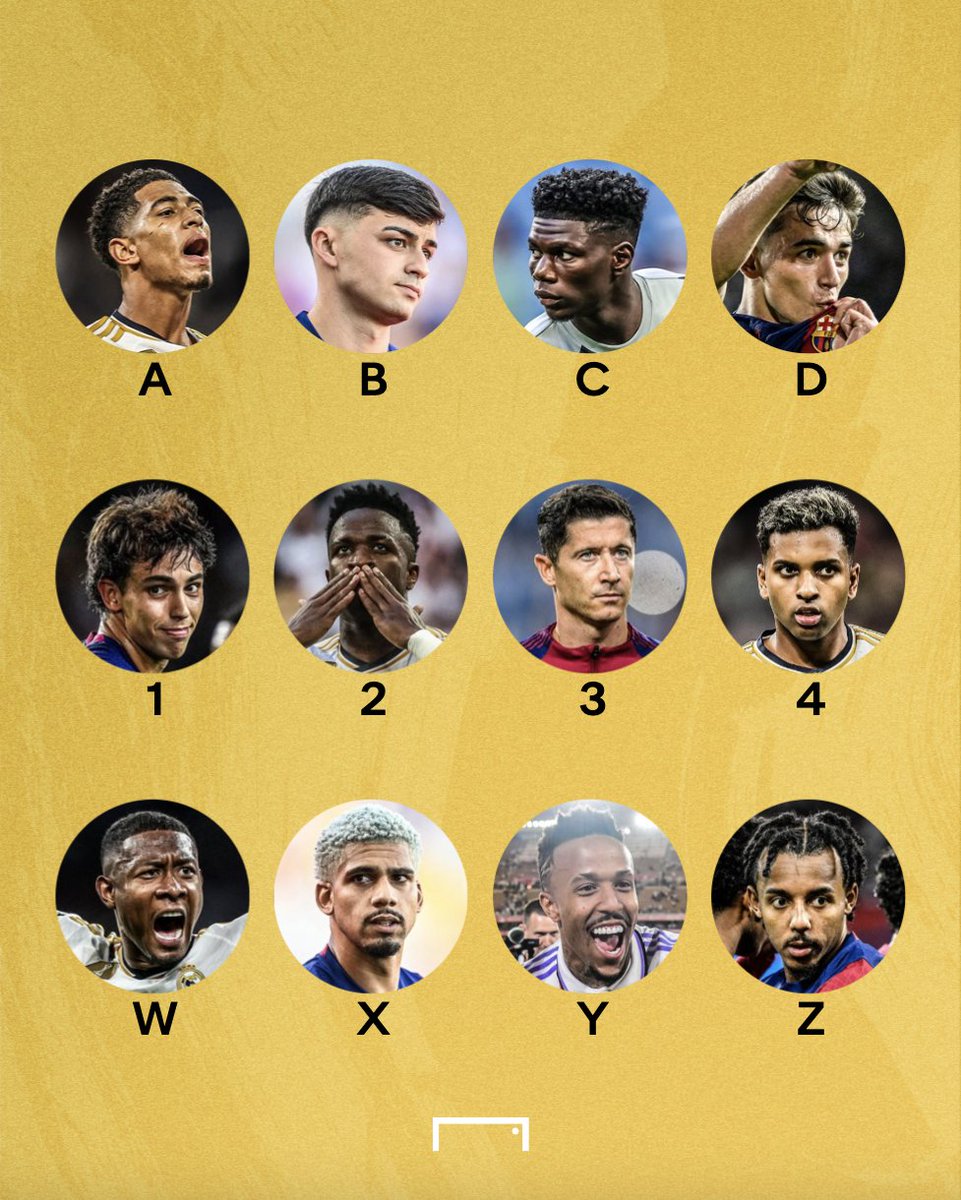 goal's tweet image. Pick one from each row 👇