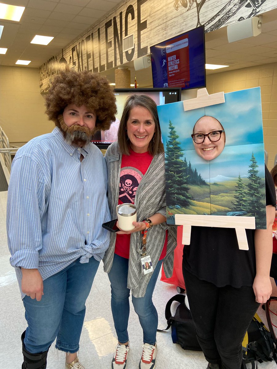 Our art teachers are next level at Pizitz…celebrating Bob Ross Day in art!
