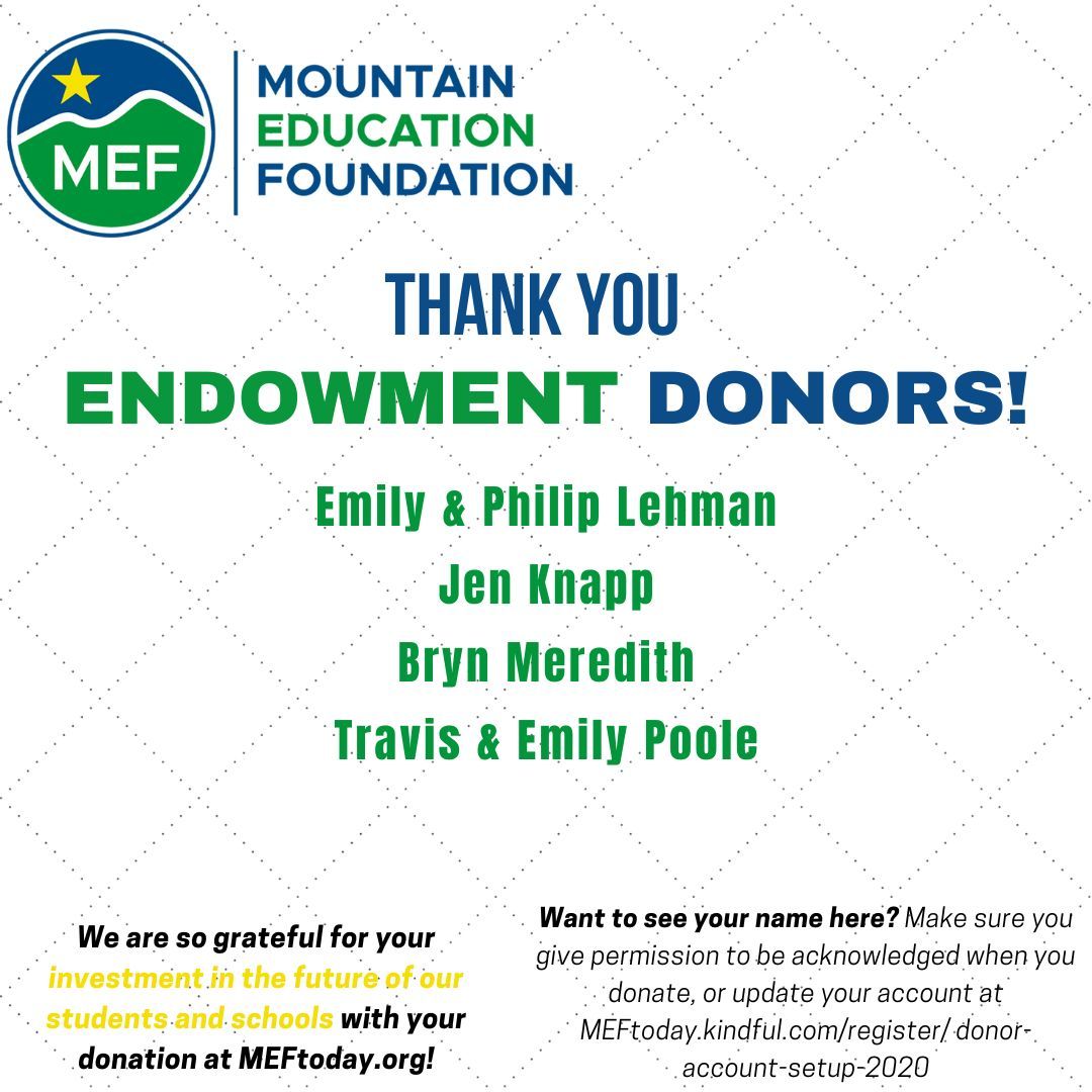 MtnEdFoundation's tweet photo. #SignalTHANKS to our #MEFdonors to the Endowment at
https://t.co/hAQ9Jdk7wG! We are so grateful for your legacy investment that will bless generations! With your vision, #SignalDREAMS BIG because donations to the Endowment are DOUBLED! Donations of all sizes are welcome! https://t.co/649QJlcpeY