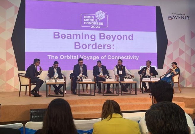 KPMGIndia's tweet photo. #IMC2023 | #Satellitecommunication will power India's next phase of growth: Naveen Aggarwal (@NaveenA88911580), @KPMGIndia moderating a panel on 'Beaming beyond Borders: The Orbital Voyage of #Connectivity' at @exploreIMC | #KPMGAtIMC #GlobalInnovation #TechInnovation https://t.co/HEWsfrjQms