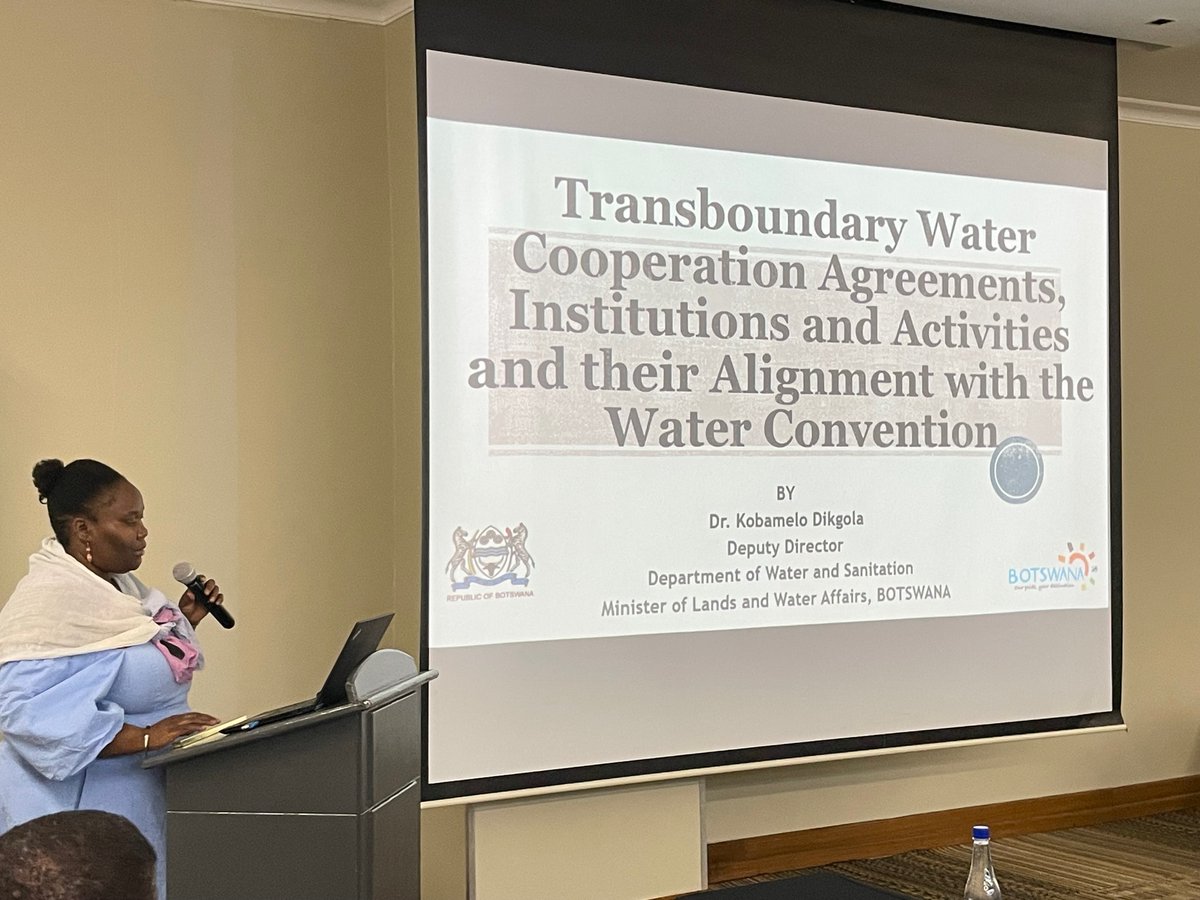 UNECE_Water's tweet photo. This week Secretariat staff were in Gaborone working with Ministry of Water &amp; Lands to hold a National Workshop on #Botswana's Accession to #WaterConvention 

Participants came from across different Ministries, water agencies, UN agencies, academia, civil society &amp; private sector https://t.co/ZGYRCzjh14