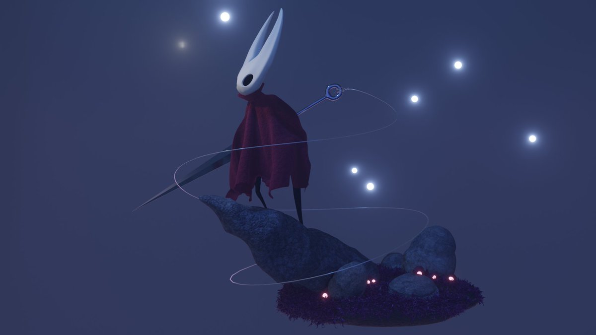 double_cheesu's tweet photo. Just started to learn #blender a few weeks ago and decided to do some #fanart of a #Hornet from #HollowKnight 
#hollowknightfanart #3dart https://t.co/lI7O6vL9pW