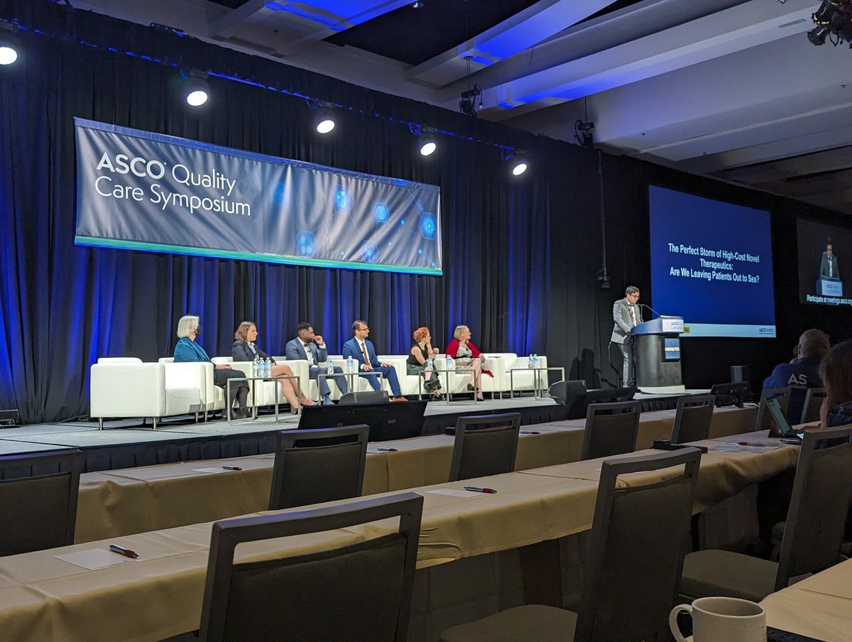 Incredible opening session at #ASCOQLTY23 with policy, supportive care, pharmacoequity, cost and advocacy. <a href="/stage4kelly/">Dr. Kelly Shanahan</a> had me teary eyed and raging from her personal journey .#cancer care should not be your wallet or your life.