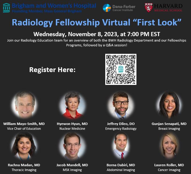 Calling all #radres📢Save-the-Date for the BWH Fellowship Programs Open House! A fun night of interacting with our PDs & hearing about our programs! 🗓️ Wed, Nov 8 at 7PM (EST) Register here: partners.zoom.us/j/84472736931?… #RadXX #Radiology #ThoracicRad #ASER #SSR #AbdRad