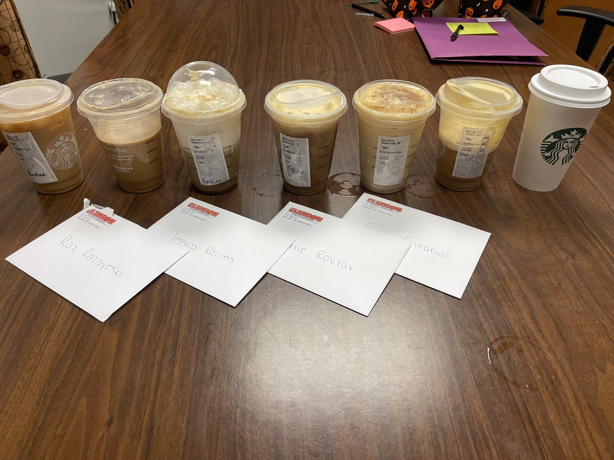 A big THANK YOU to our admin for dropping off the coffee goods to us this morning 🫶🏼🫶🏼🫶🏼
Scientifically proven that coffee improves our superpowers 🦸🏻‍♀️🦸🏽‍♂️🦸🏼‍♀️🦸🏾 #ATtwitter <a href="/ClemsonTigers/">Clemson Athletics</a> #Clemson