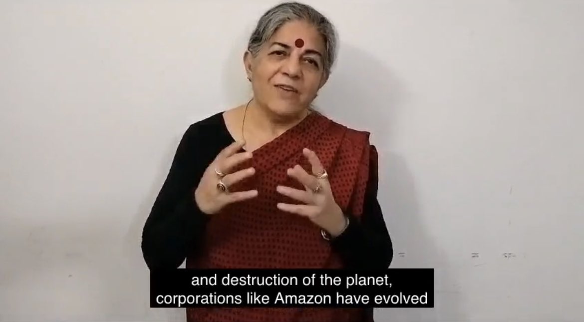 🇮🇳 @drvandanashiva, environmental scholar & activist in the Summit to #MakeAmazonPay: “I am with you in this new struggle. Together, we will write the new rules of freedom, the new rules of justice, the new rules to regulate those who would exploit nature, society, & workers.”