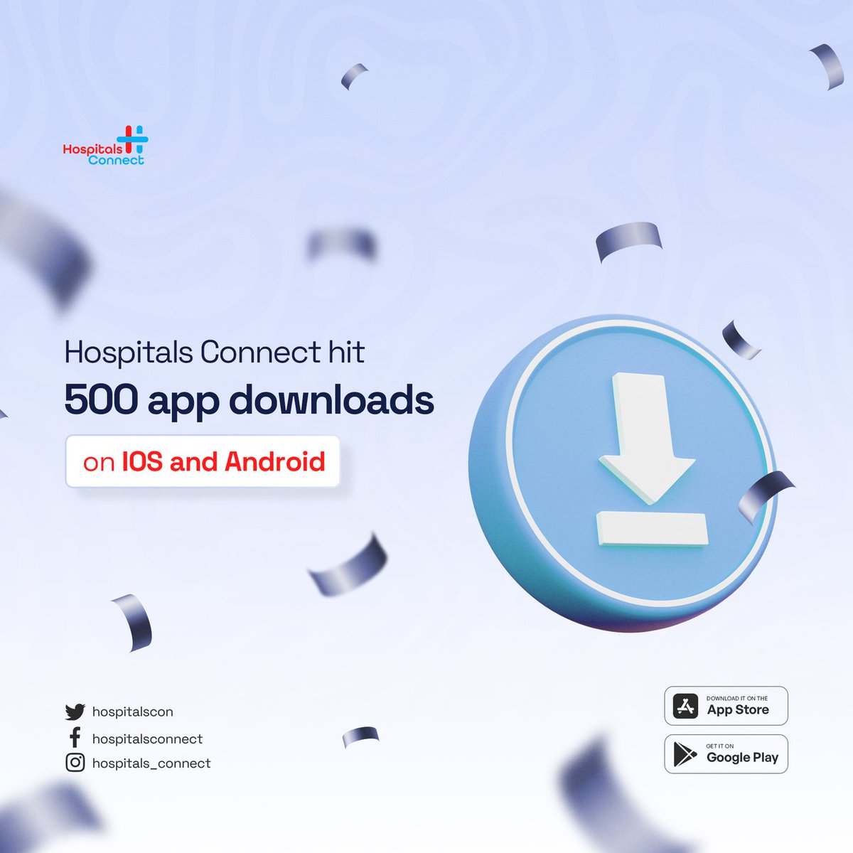 🥹🥹🥹. C'mon now.....🥳🥳🥳

See who hit 500 downloads. Yes you guessed right ✅ 

#HospitalsConnect #ConnectCard #ConnectedHealth #ConnectedLife