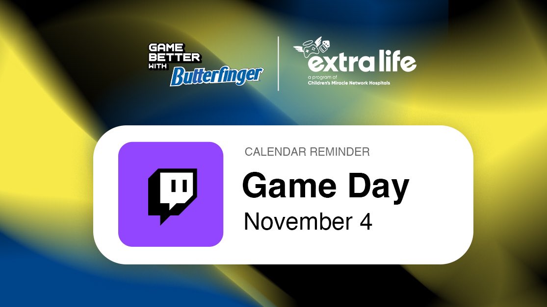 Butterfinger on X: Let's game with purpose! On November 4th, we're joining  forces with your fave streamers to change kid's health and raise money for  @extralife4kids. Join the Butterfinger fundraising super team