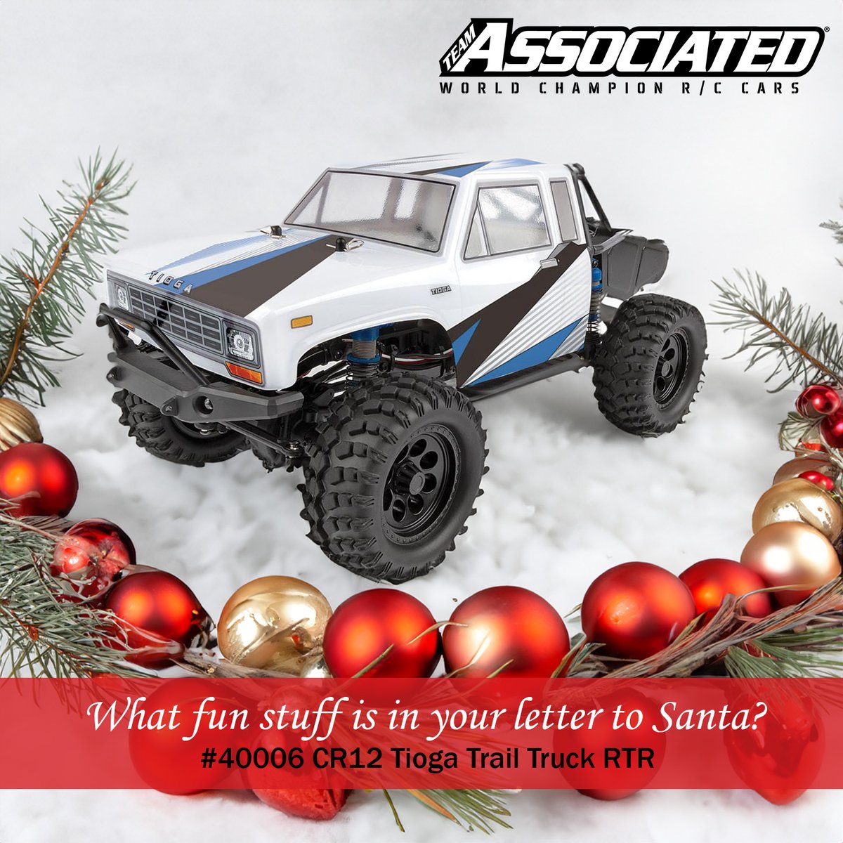 Team_Associated's tweet image. What's on your Team Associated Santa's Wish List?
#40006 CR12 Tioga Trail Truck RTR
associatedelectrics.com/parts/search/?…
@Team_Associated #WeAreAE #teamassociated #teamassociatedrc