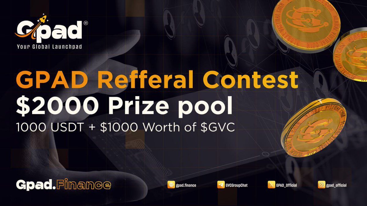 New airdrop: GPAD (GVC)
Total Reward: 1,000 USDT &amp; $1,000 worth of GVC
Rate: ⭐️⭐️⭐️⭐️
Winners: 450 Random &amp; Top 20
Distribution: within 3 days after airdrop ends

Bot Airdrop Link: t.me/GVCRefferalbot

#Airdrop #Airdrops #Airdropinspector #BSC #GPAD #GVC #USDT
