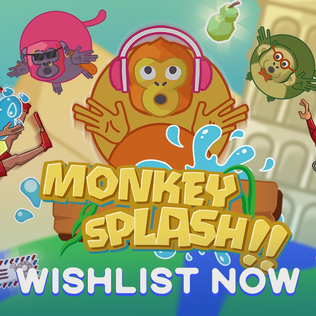 Calling all cheeky #monkeys!!
Monkey  Splash!! is available to wishlist now on Steam 🐒 Find the link on our  Linktree in the bio. Diving onto your screens November 2023. Happy  Splashing 🤽

#indiedev #indiegame