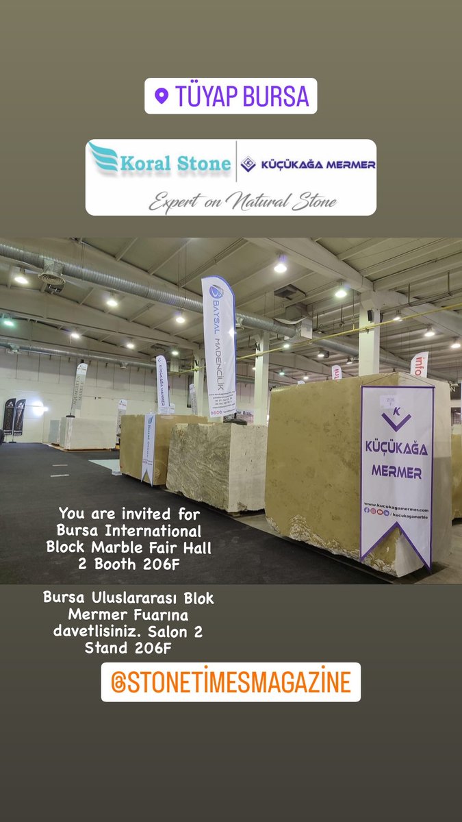 You are invited for Bursa International Block Marble Fair Hall 2 Booth 206F