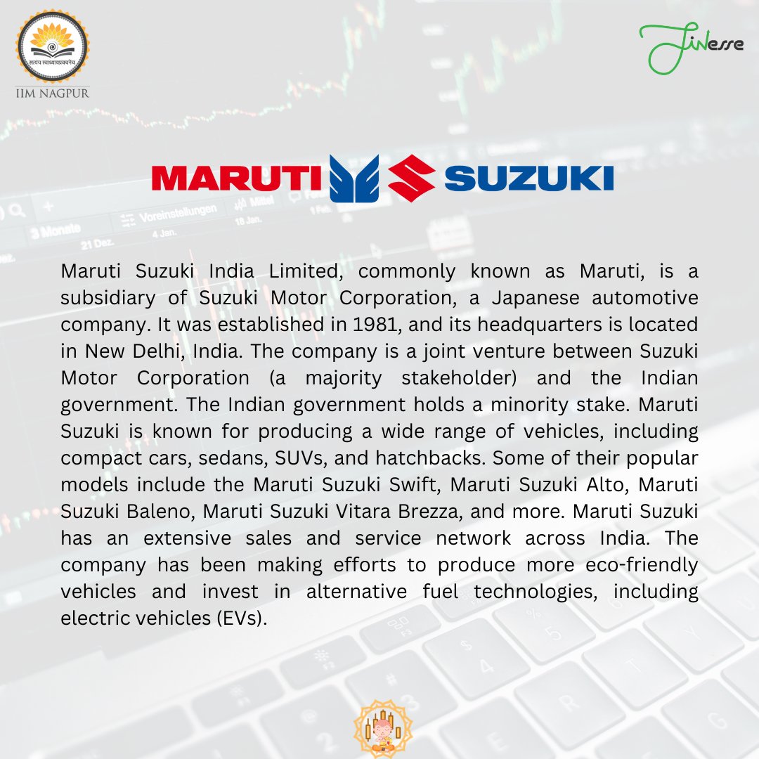 FINesse_IIMN's tweet photo. The Monk is back again this week with an in depth analysis of Maruti Suzuki. 🎉

Check on the various indicators mentioned and comment on  whether you think the stock price will follow the indicator or will we have other fluctuations.

Happy Reading
#iim #iimnagpur #mba #iimmba https://t.co/gLdZhiYiSq