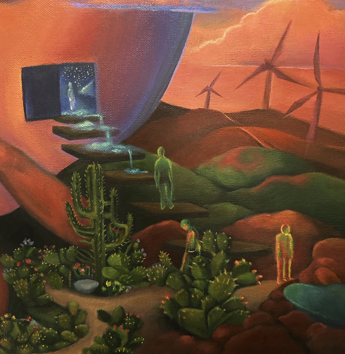 evalunartt's tweet photo. A piece I made about returning back to the stars when our presence on Earth is no longer needed…”Regreso a Casa” 🌵💫 https://t.co/EYNr1W6QJK