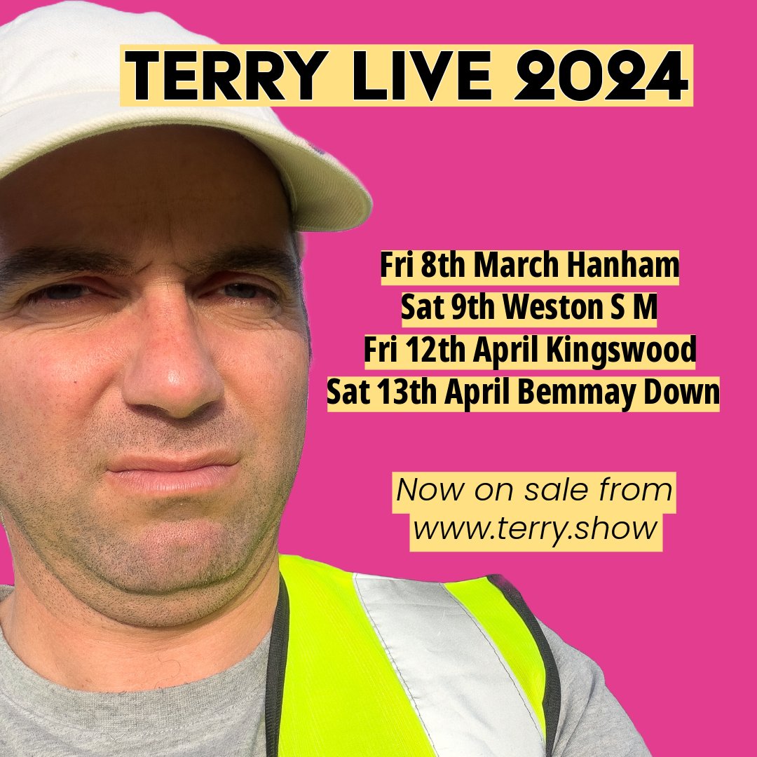 👉 Me new live comedy shows are now on sell. Get on it Bristol. 

Get yer tickets yer: terry.show ⚽️