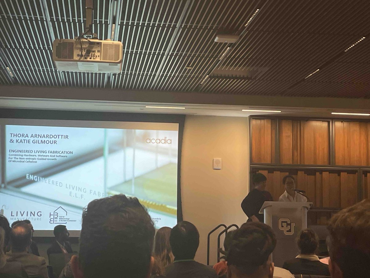 Hub for Biotechnology in the Built Environment (@bio_buildings) on Twitter photo amazing presentation <a href="/acadiaorg/">ACADIA.org</a> of team living construction about engineered living fabrication of bacterial cellulose <a href="/Thora_Arnard/">Thora H Arnardottir</a> <a href="/MengZhangDR/">Meng Zhang</a> <a href="/KatieGilmour6/">Katie Gilmour</a> <a href="/JoshuaLoh6/">Joshua Loh</a> <a href="/MartynDR/">M. Dade-Robertson</a> amazing presentation <a href="/acadiaorg/">ACADIA.org</a> of team living construction about engineered living fabrication of bacterial cellulose <a href="/Thora_Arnard/">Thora H Arnardottir</a> <a href="/MengZhangDR/">Meng Zhang</a> <a href="/KatieGilmour6/">Katie Gilmour</a> <a href="/JoshuaLoh6/">Joshua Loh</a> <a href="/MartynDR/">M. Dade-Robertson</a>