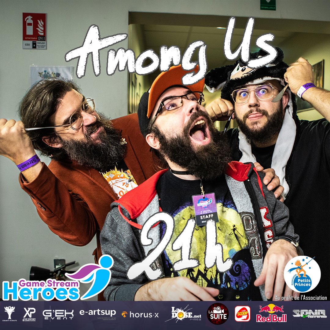 Ne manquez pas l’animation #AmongUs sur la chaîne principale à 21h !
#gamestreamheroes 
twitch.tv/gamestreamhero…