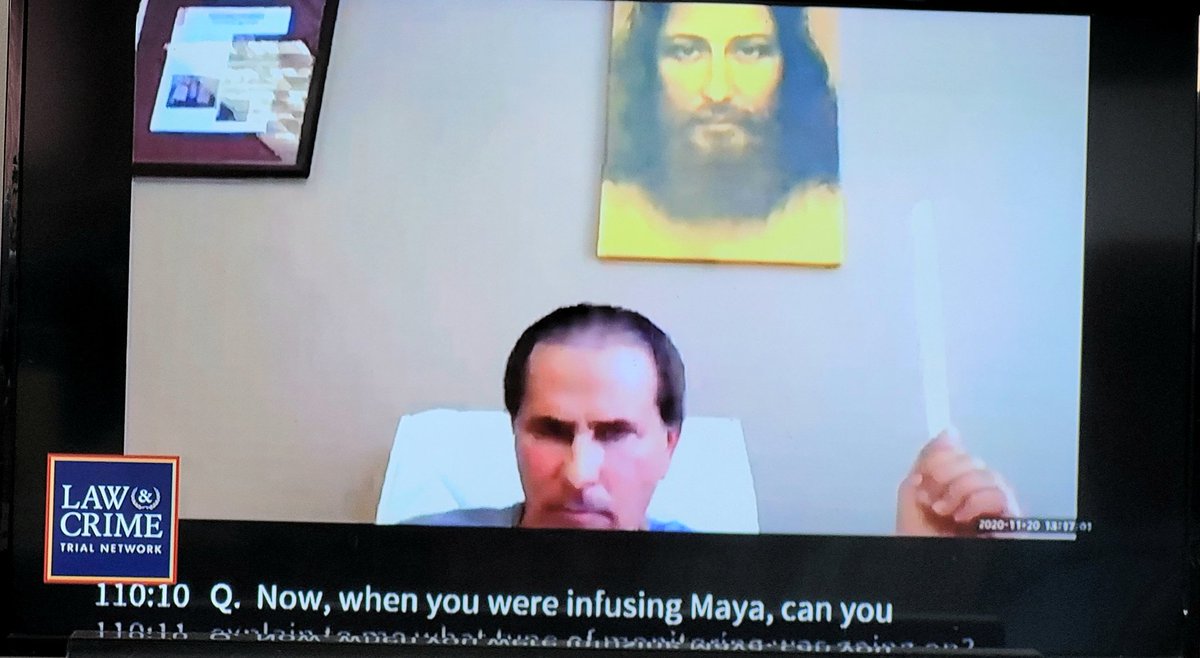 Deposition testimony shown in the Maya Kowalski trial. I'm not @ratemyskyperoom but I'd give that scene with the menacing Jesus (?) pic a solid 0/10.