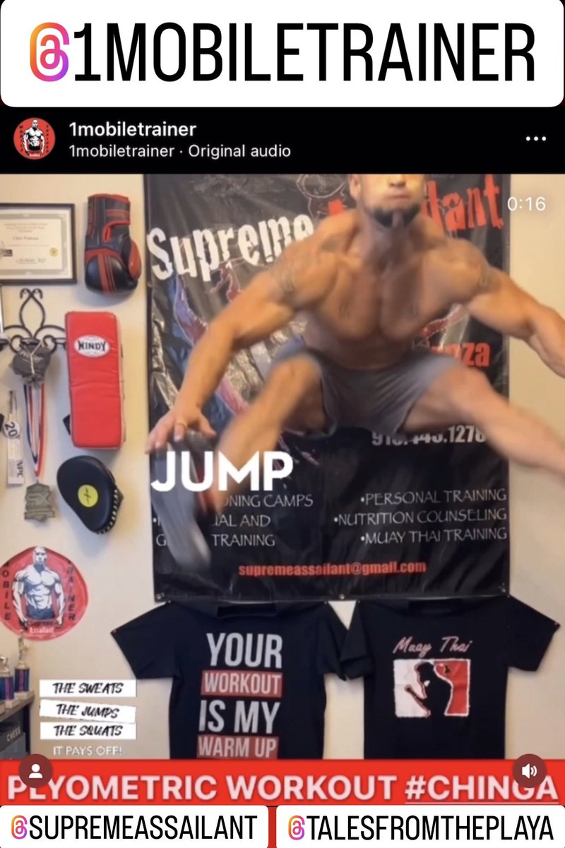 ASSAILANT101's tweet image. ✅#PLYOMETRIC #EXERCISES✅ #mma #workout #muaythai #thaiboxing #boxing #jiujitsu #bojutsu #judo #wrestling #chrispedroza #supremeassailant #1mobiletrainer #talesfromtheplaya #playatales #podcast #health #wellness #tips #advice​
🔻🔻🔻🔻🔻🔻🔻🔻🔻🔻🔻🔻🔻
linktr.ee/CHRISPEDROZA