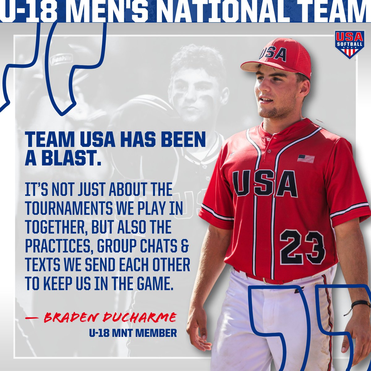 USASoftballJMNT's tweet photo. 🗣️🗣️🗣️

Members of the #U18MNT share their experience with 𝗧𝗲𝗮𝗺 𝗨𝗦𝗔 and how they hope to 𝙜𝙧𝙤𝙬 𝙩𝙝𝙚 𝙜𝙖𝙢𝙚 of Men's Fast Pitch ⤵️ https://t.co/VL84UeAkEj