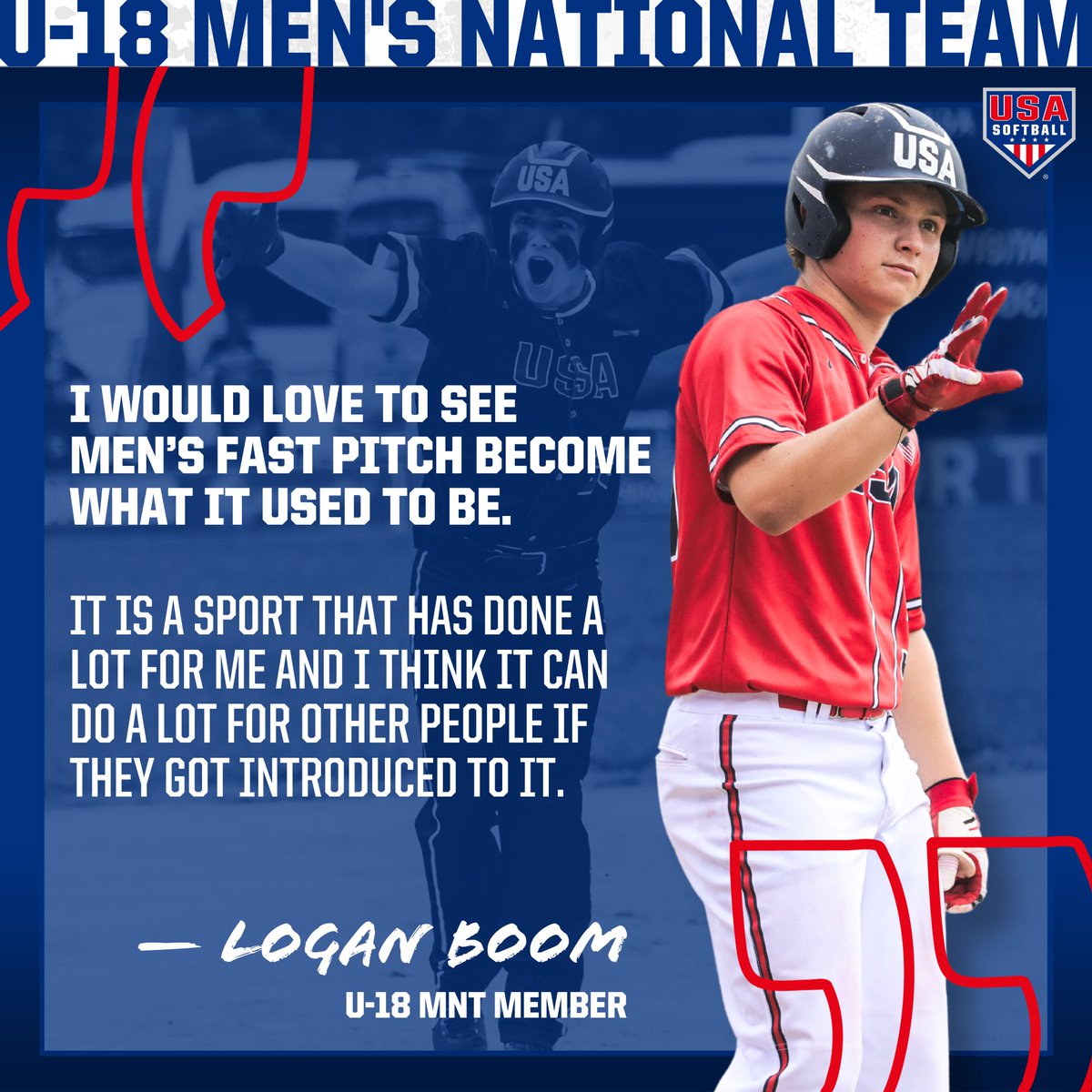 USASoftballJMNT's tweet photo. 🗣️🗣️🗣️

Members of the #U18MNT share their experience with 𝗧𝗲𝗮𝗺 𝗨𝗦𝗔 and how they hope to 𝙜𝙧𝙤𝙬 𝙩𝙝𝙚 𝙜𝙖𝙢𝙚 of Men's Fast Pitch ⤵️ https://t.co/VL84UeAkEj
