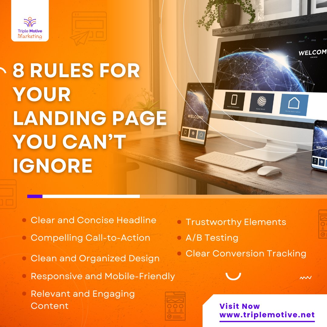 peakwavemktg's tweet image. 8 RULES FOR YOUR LANDING PAGE YOU CAN’T IGNORE
#triplemotivemarketing #landingpage #webdevelop #webdevelopment #evergreenchamber #websiteissues #websitedevelopment #userexperience #webdesignagency #websitespeed