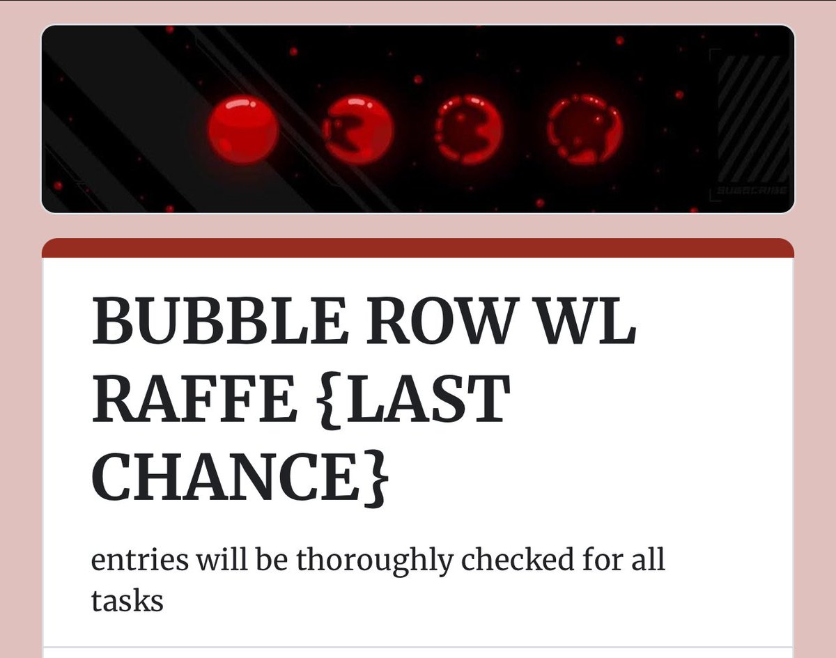Shrmurda's tweet photo. GOOGLE FORM LIVE!!!

giving away 40X SPOTS

Last chance to get @BubbleRow wl 

Form closes in few hours ⏳

https://t.co/nWGEqigLps

Good Luck 🍀 https://t.co/N5OsOUgiy3